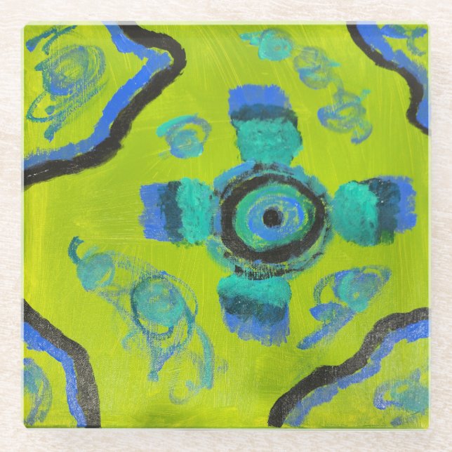 Peacock Glass Coaster (Front)