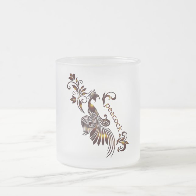 Peacock Glass Mug (Center)