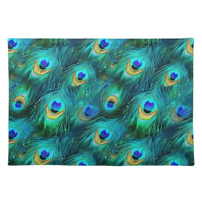 Peacock Glory Cloth Placemat (Front)