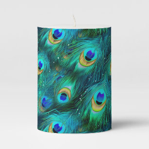 Peacock Glory Pillar Candle