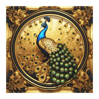 Peacock gold and black ornamental frame