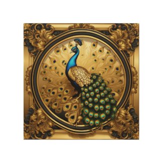 Peacock gold and black ornamental frame