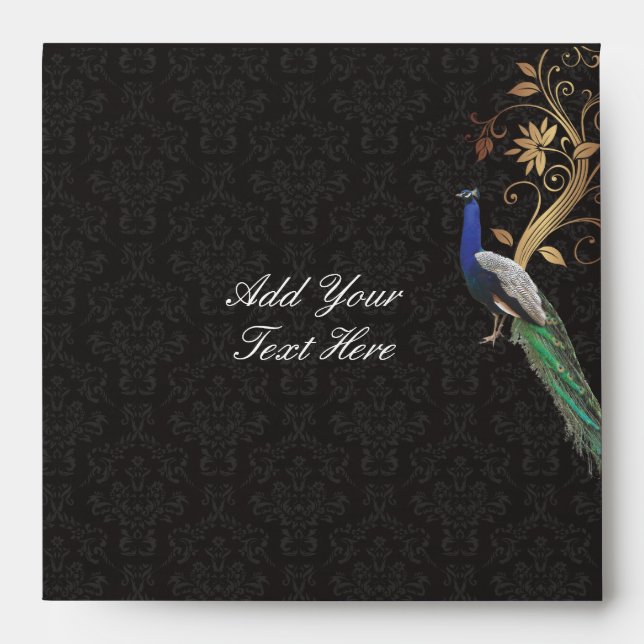 Peacock & Gold Envelope (Front)