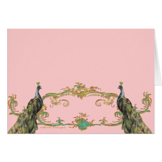 Peacock & Gold Filigree (Front Horizontal)