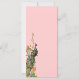 Peacock Gold Filigree Rack Card Bookmark Invite