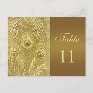 Peacock golden feathers Table Number