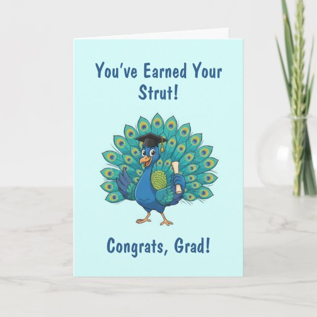 Peacock Graduation Card (Front)