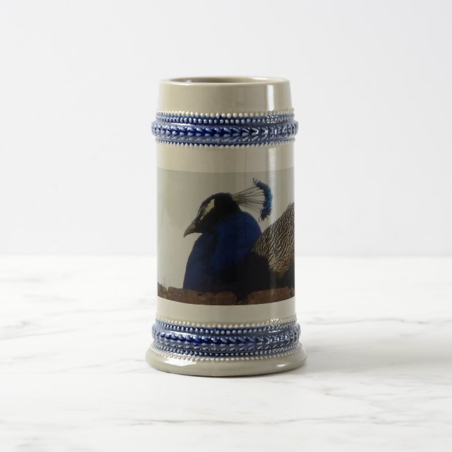 Peacock Gray /Blue 22 oz Stein (Center)