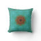 Peacock Green and Rust Graphic Floral Mandala