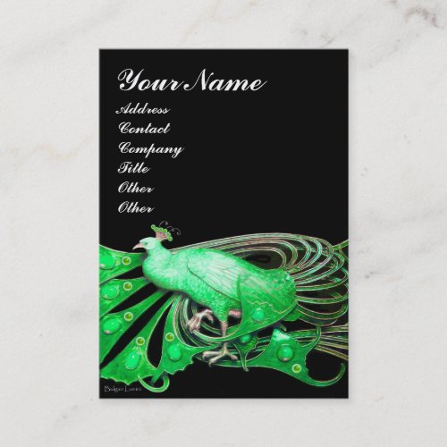 PEACOCK green black Business Card