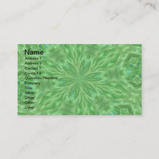 Customizable Peacock Green Business Card