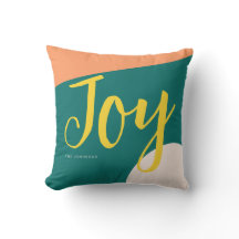 Peacock Green Joy Love Throw Pillow