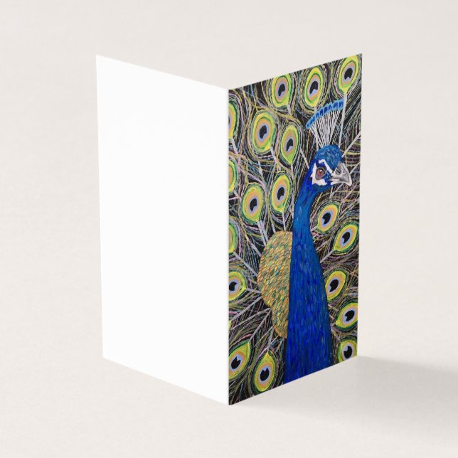 Peacock greeting or birthday card (Outside)