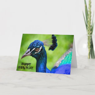 Peacock Happy Birthday Card