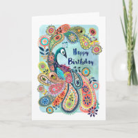 Peacock Happy Birthday | Greeting Card