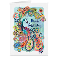 Peacock Happy Birthday | Greeting Card