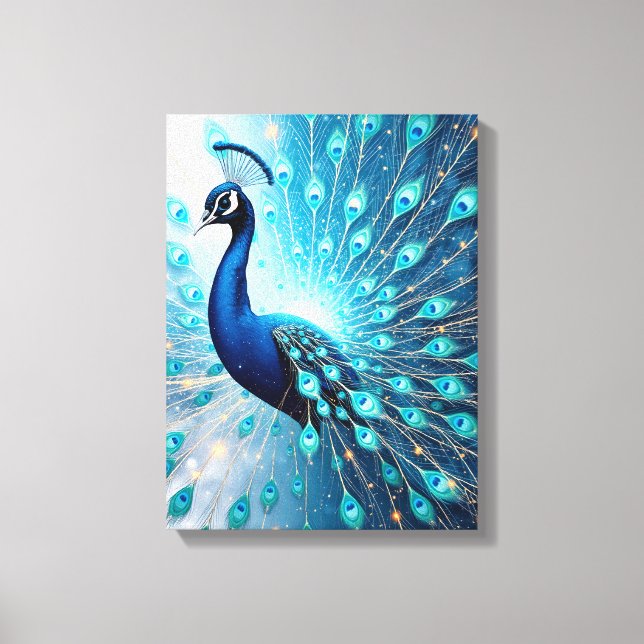 Peacock Harmonics – Premium Wrapped Canvas Print (Front)