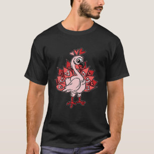 Peacock Heart Feathers Valentines Day Cute Bird An T-Shirt