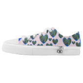 Peacock Hearts Pattern Zipz Low Shoes (Left Shoe Outside)