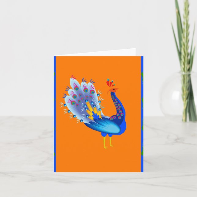 Peacock Holiday Card (Front)