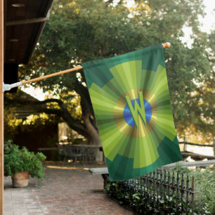 Peacock Illusion House Flag
