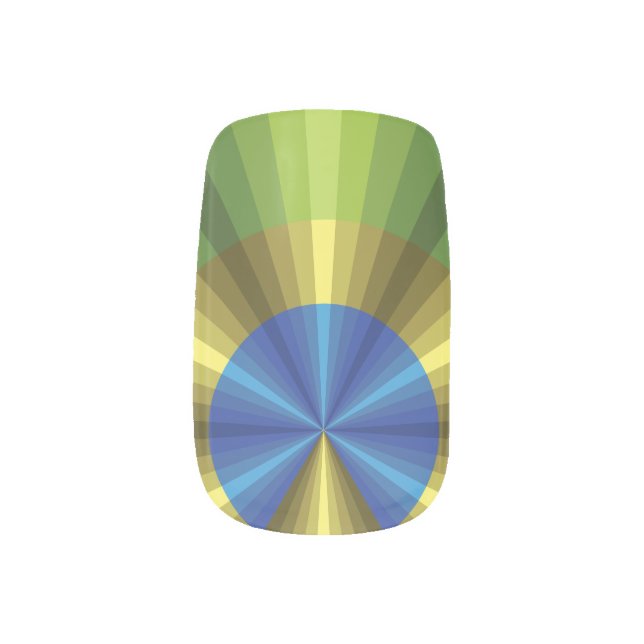 Peacock Illusion Nail Acrylics Minx Nail Art (Left Thumb)