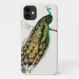 Peacock Illustration Vintage Art Print iPhone 11 Case