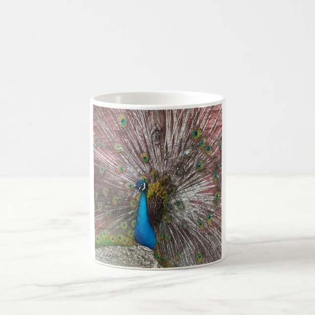 Peacock Image Coffee Mug (Center)
