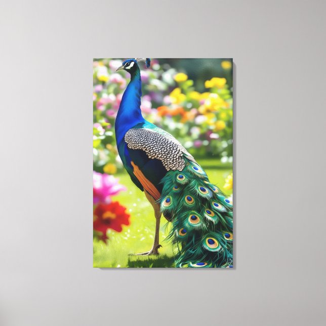 Peacock in Bloom Canvas Print (Front)