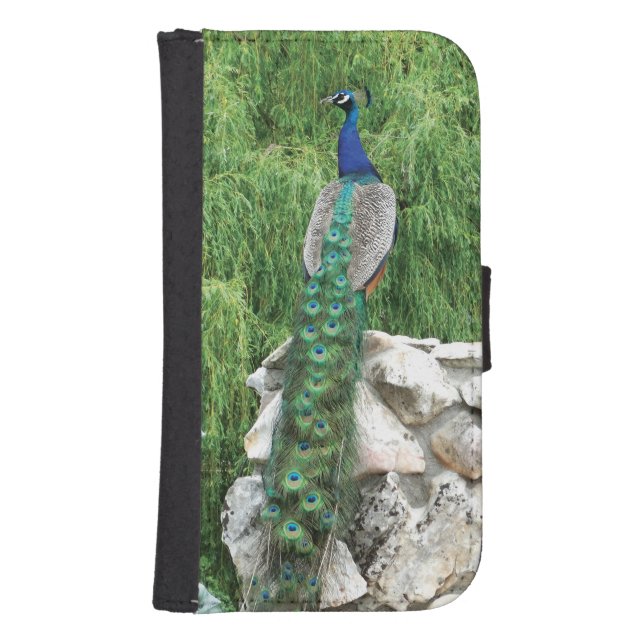 Peacock in Garden Samsung Galaxy S4 Wallet Case (Front)