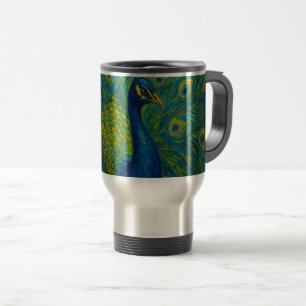 Peacock in Motion Travel Mug