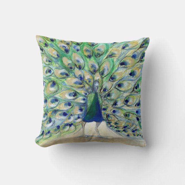 Peacock in San Diego 2 2013 Throw Pillow (Front)
