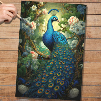 Peacock in Tapestry 1 Decoupage Paper