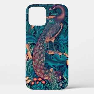 Peacock in The Forest, William Morris iPhone 12 Case