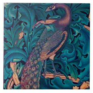 Peacock in The Forest, William Morris Ceramic Tile