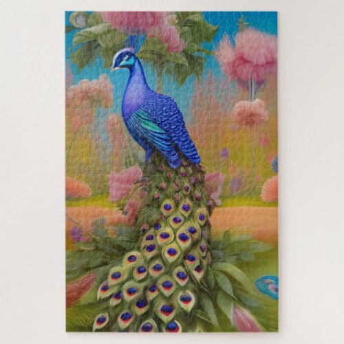 Peacock in the Garden Jigsaw Puzzle