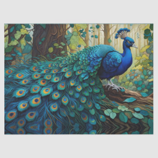 Peacock in the woods tissue paper