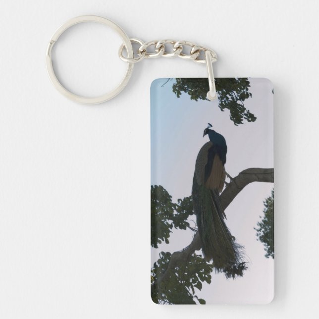 Peacock In Tree Keychain (Front)