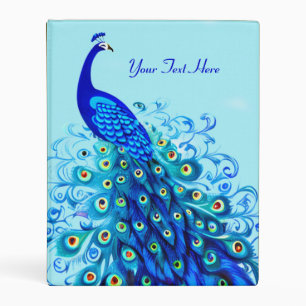Peacock in Turquoise and Cobalt Blue Mini Binder