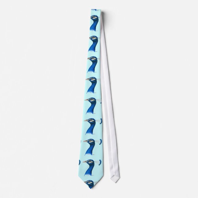 Peacock:  Indian Blue Neck Tie (Front)