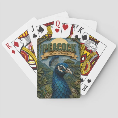 Peacock Indian Woodland POPCUT Poker Cards