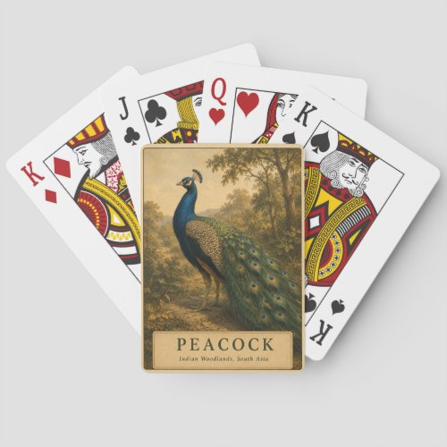 Peacock Indian Woodlands VINTAGE Poker Cards