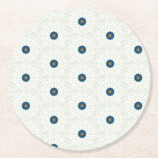 peacock inspiration round paper coaster (Front)