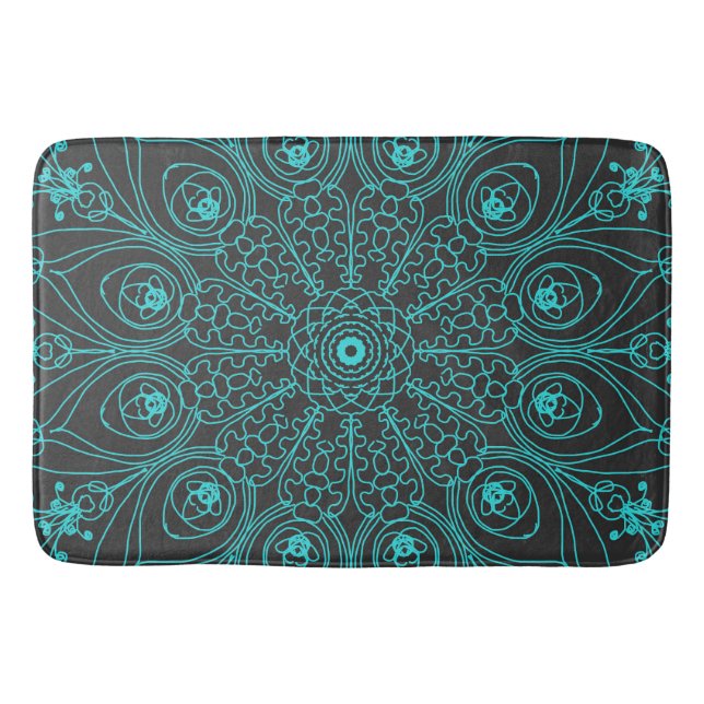 Peacock inspirations bathroom mat (Front)