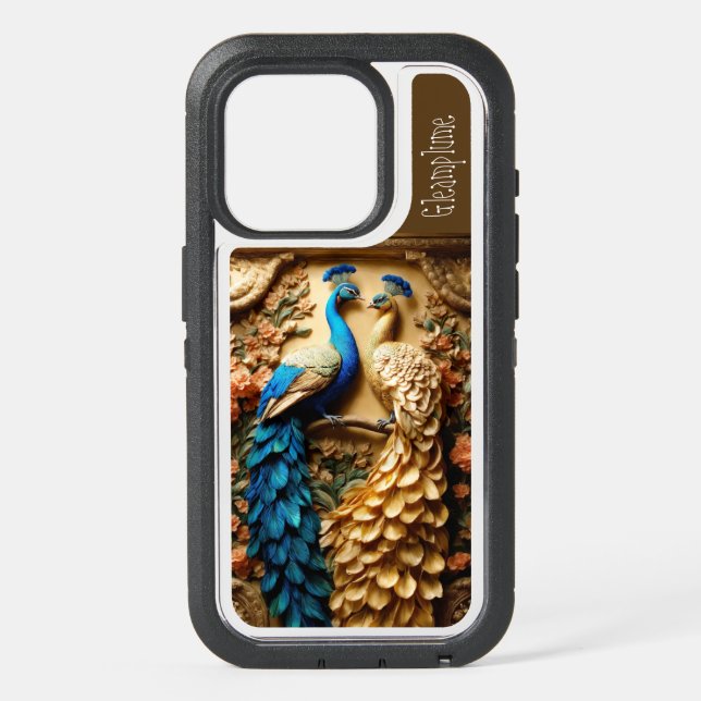 Peacock IPhone 15 Pro Cover (Back)