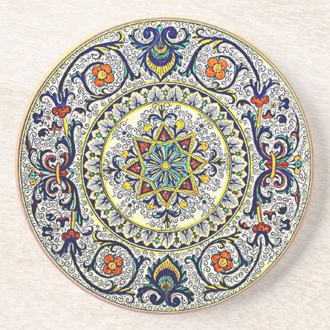 Peacock Italia Sandstone Coaster (Front)