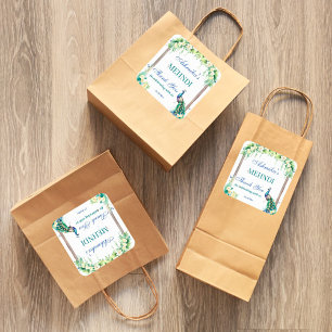 Peacock jasmine blooms arch Indian wedding mehndi Square Sticker