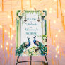 Peacock  jasmine Indian wedding welcome sign