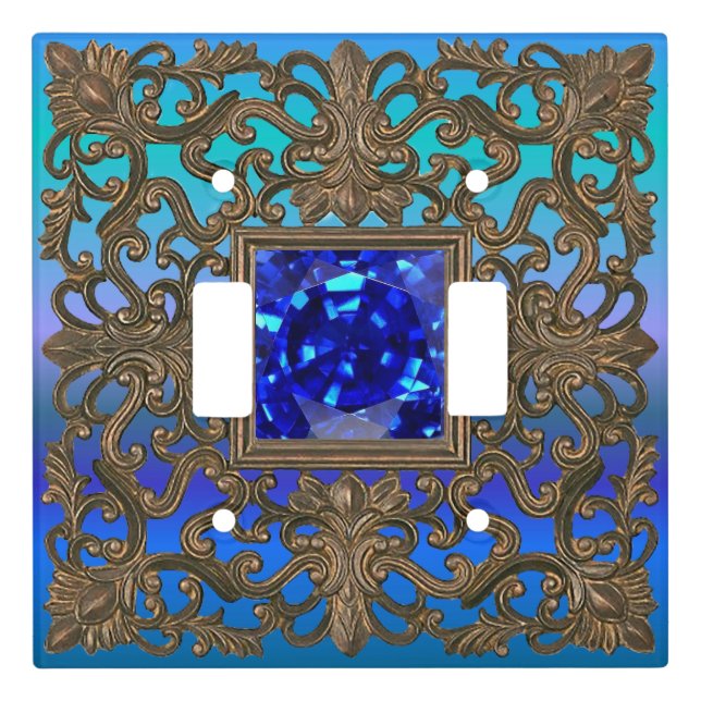 Peacock Jewel Light Switch Cover (Front)