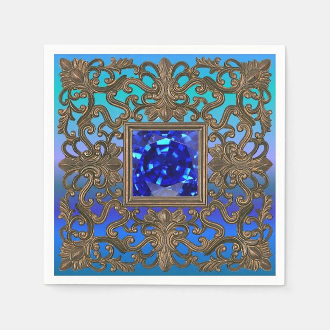 Peacock Jewel Napkins (Front)